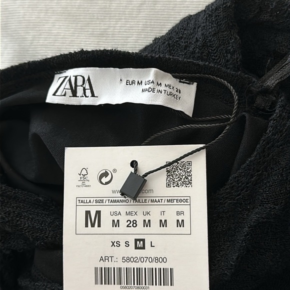 NWT Zara Jacquard Halter Knit Mini Dress in Black Size M - Picture 11 of 11